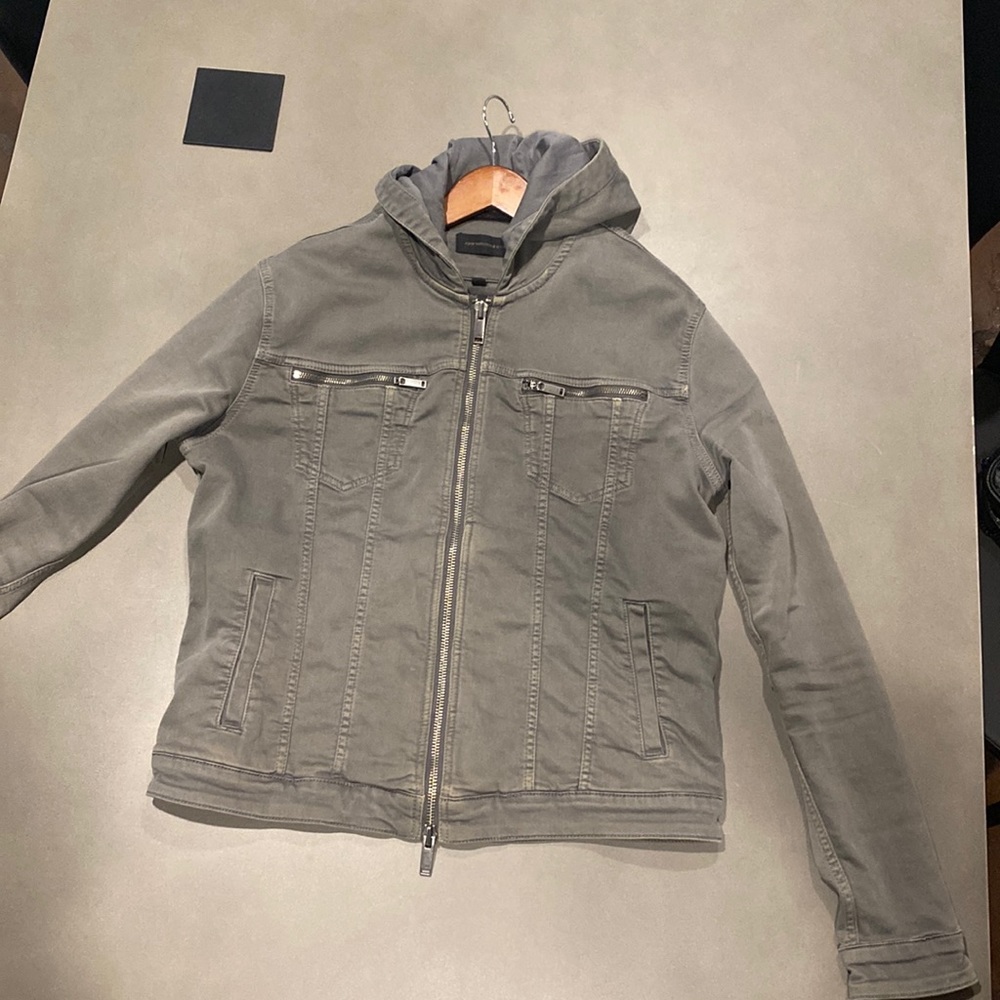 John Varvatos USA gray zip up jacket with hood
